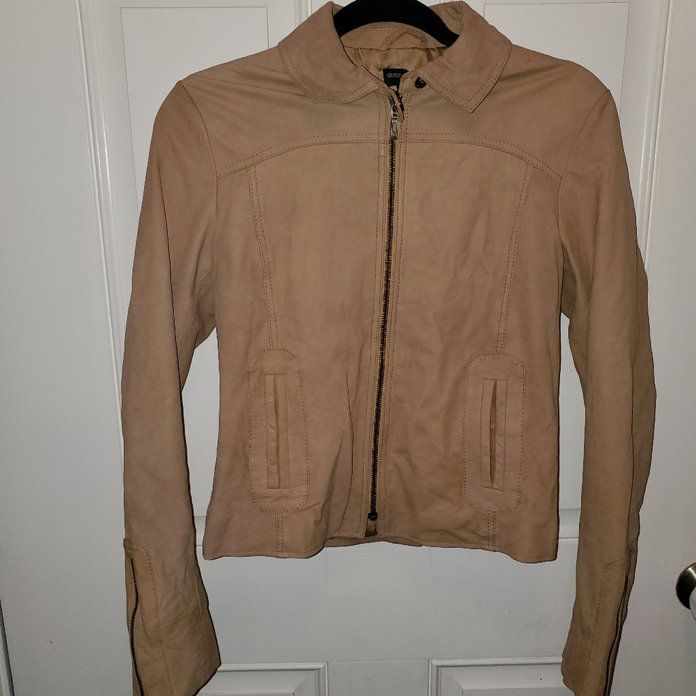GUESS Leather Tan Jacket